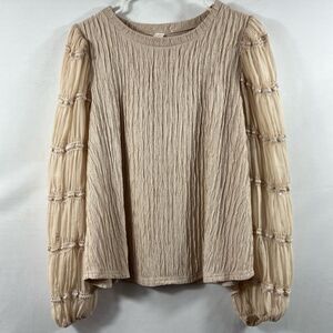 Mimi & Daphne Womens Beige Blouse 0492